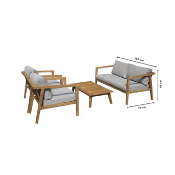 WOOOD Lucca Loungeset - 2-zitsbank en Tuinstoelen