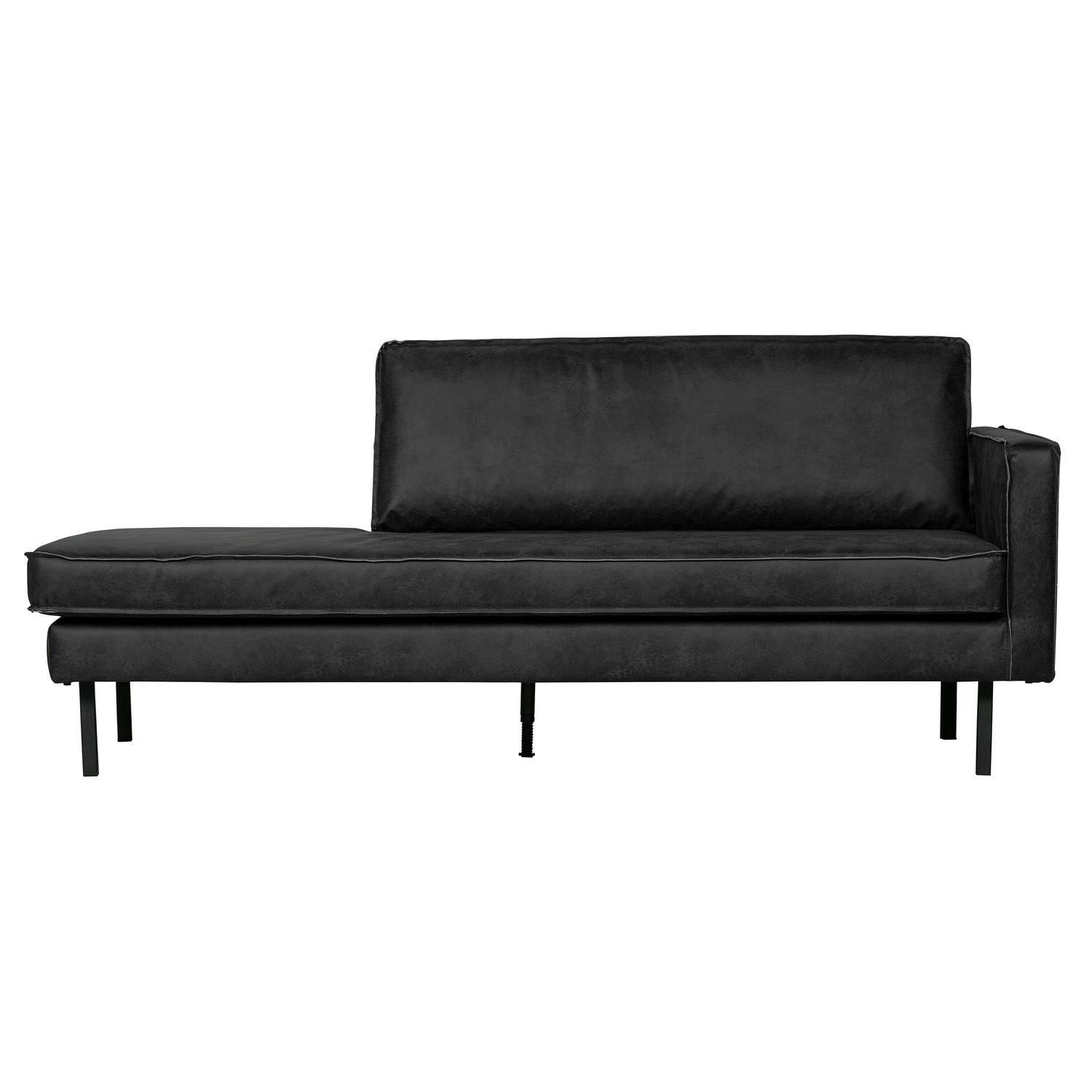 WOOOD Rodeo Daybed Rechts - Eco-leder -  Zwart