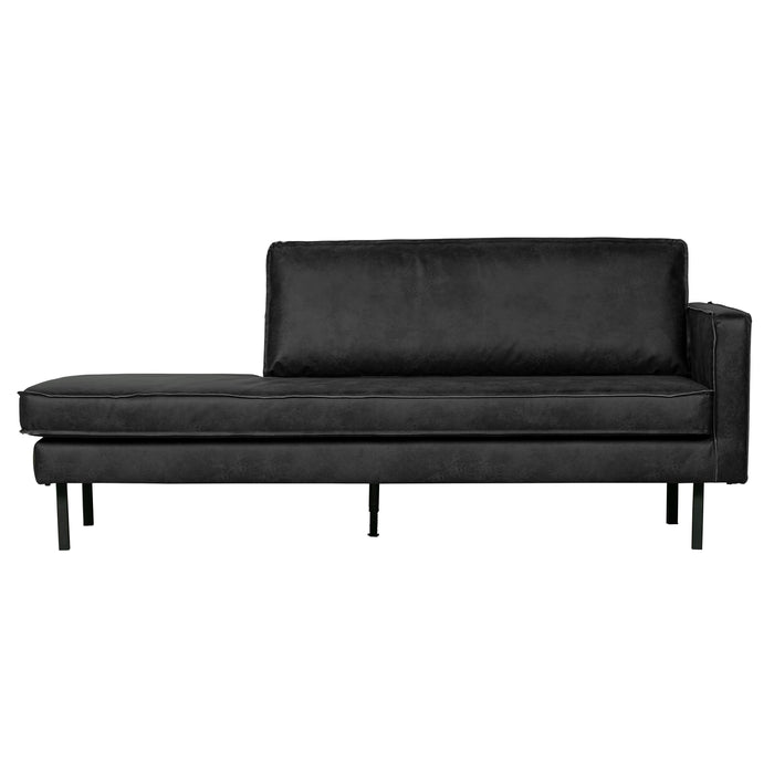 WOOOD Rodeo Daybed Rechts - Eco-leder -  Zwart