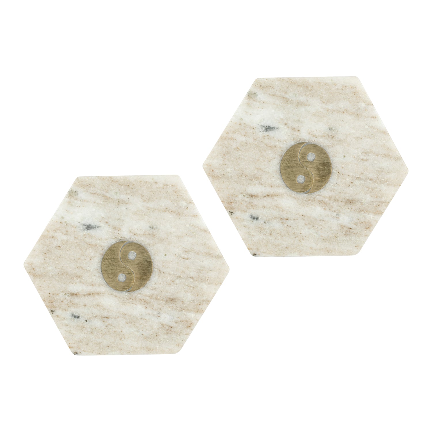 Á la Marble Yin Yang Onderzetters - Set van 2