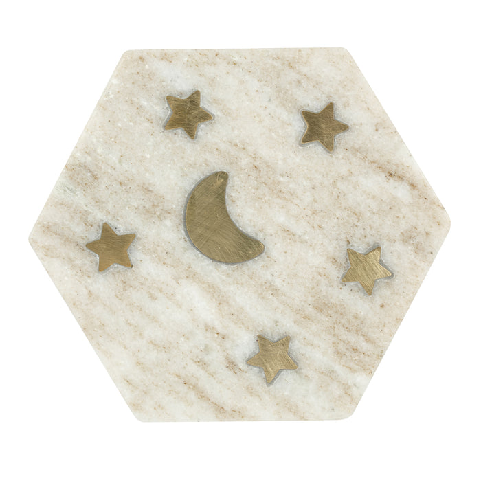 Á la Marble Moon & Stars Onderzetters - Set van 2