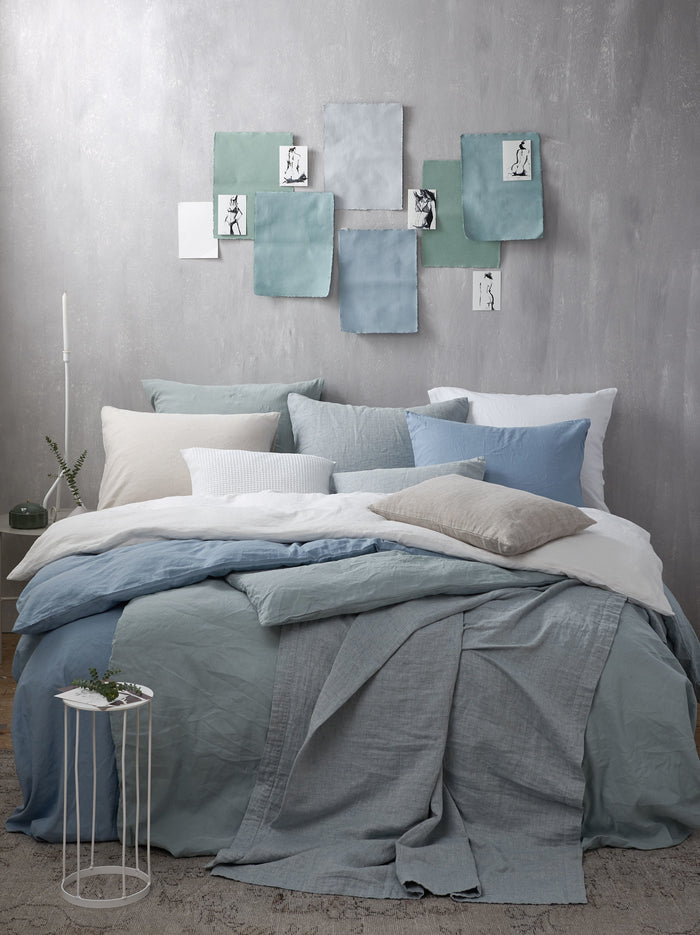 Vandyck Dekbedovertrek PURE 32 Dusty Blue 240x220 cm (linnen/katoen)
