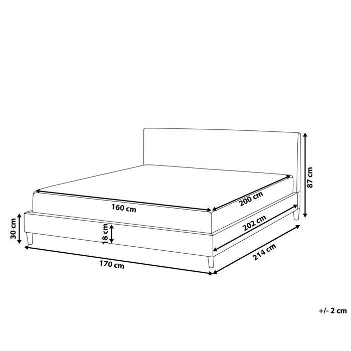 Beliani - FITOU - Tweepersoonsbed - Zwart - 160 x 200 cm - Polyester