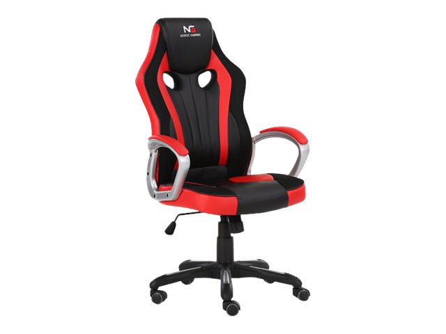 Hioshop Nordic Gaming Challenger gamestoel zwart en rood.