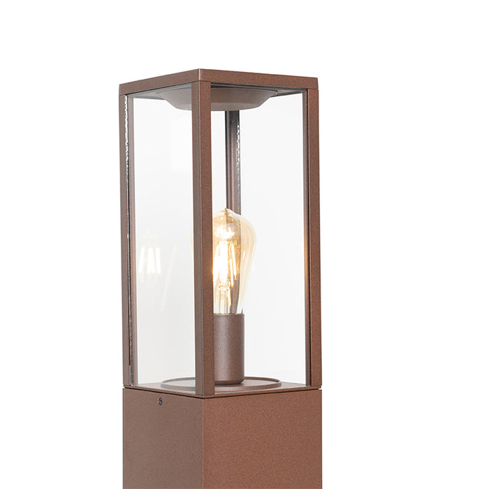 QAZQA Industriële staande buitenlamp roestbruin 80 cm IP44 - Charlois