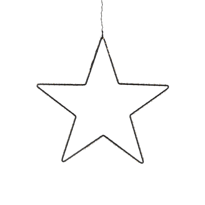 Luca Lighting Ster Hangend met Warm Witte LED - H108 x Ø38 cm - Zwart