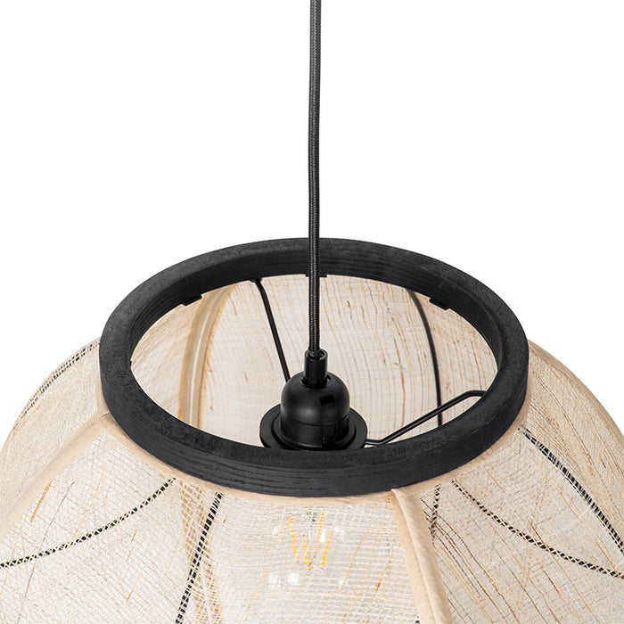 QAZQA Oosterse hanglamp bruin stof 46 cm - Rob
