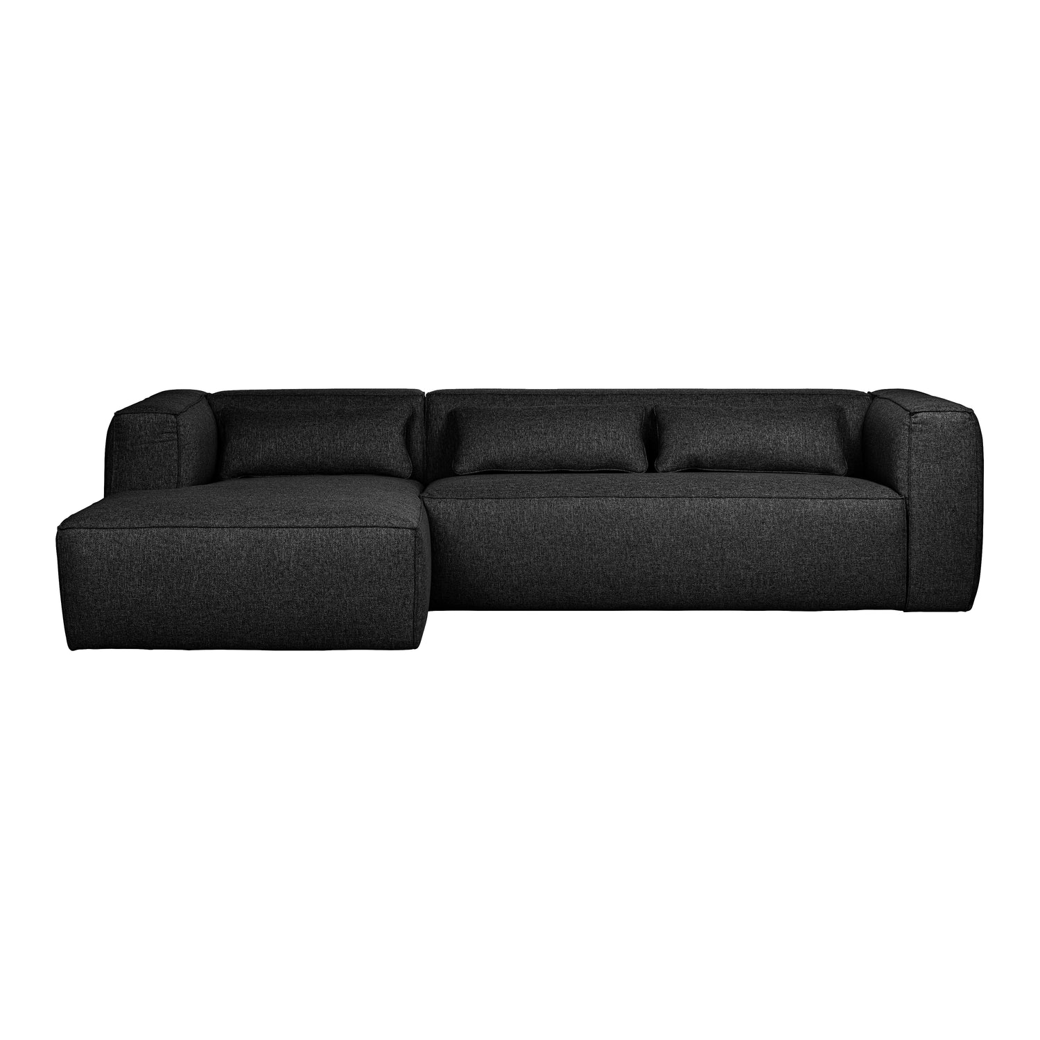 WOOOD Bean Hoekbank met Chaise Longue Links - Melange - Dark Grey