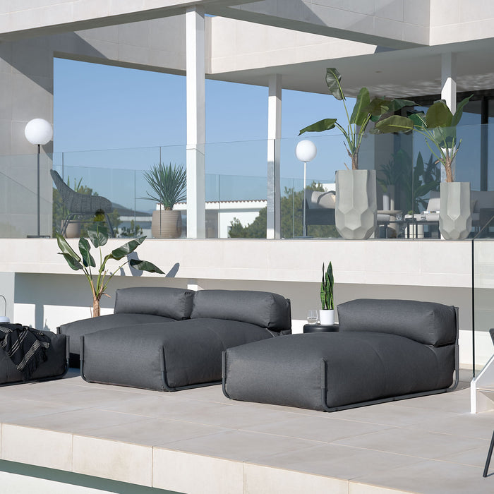 Kave Home Square Lounger - Donkergrijs - D 101 x B 101 x H 35 cm