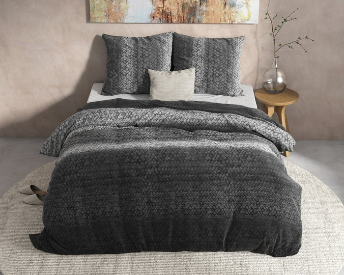 Dreamhouse Flanel Dekbedovertrek Gradient Antraciet-240x200|220