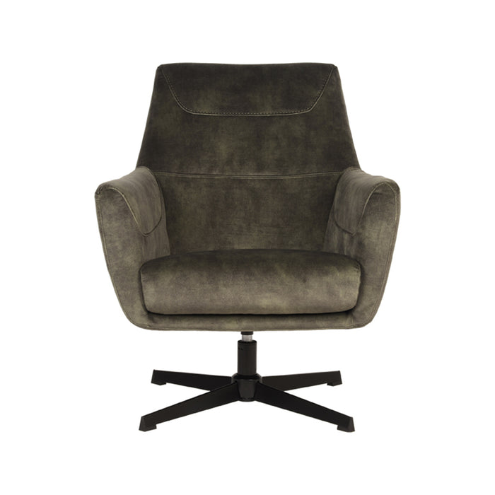 LABEL51 - Draaifauteuil Toby - Hunter Velours - Zwart Metaal