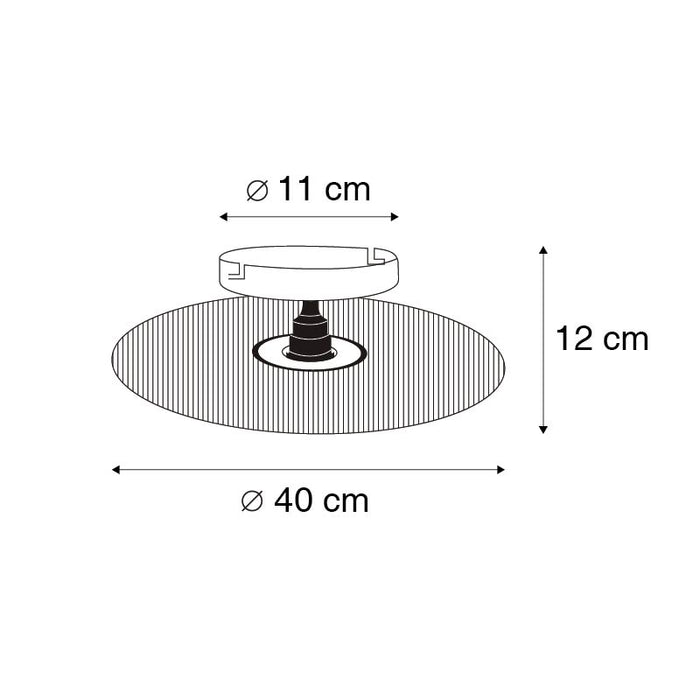 QAZQA Landelijke plafondlamp zwart met touw - Sacha