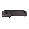 WOOOD Statement Hoekbank Links - Eco-leder - Grijs