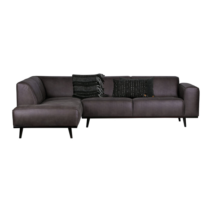 WOOOD Statement Hoekbank Links - Eco-leder - Grijs