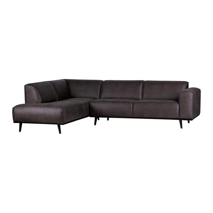WOOOD Statement Hoekbank Links - Eco-leder - Grijs