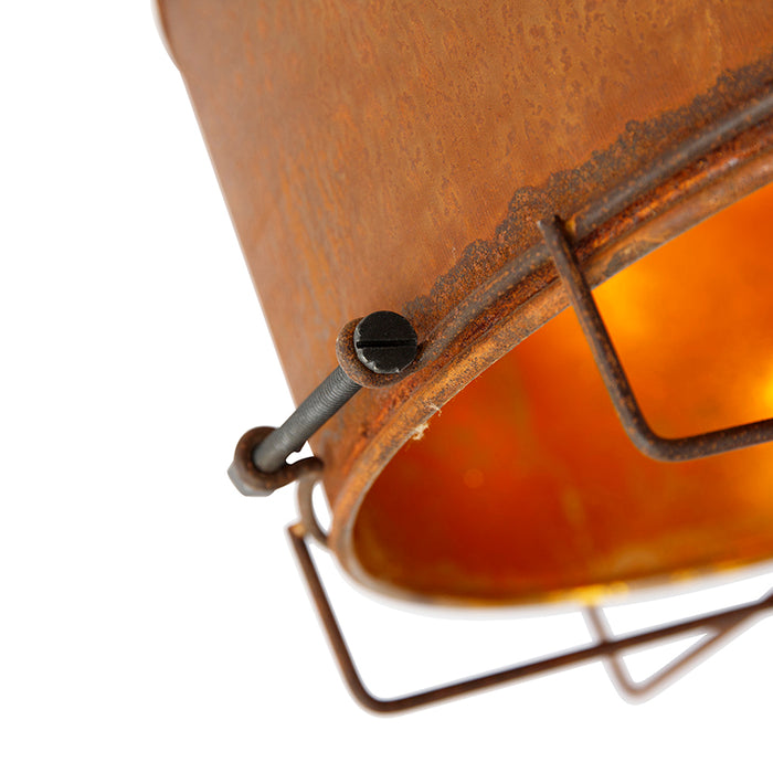 QAZQA Industriële plafondlamp roestbruin 35 cm - Barril