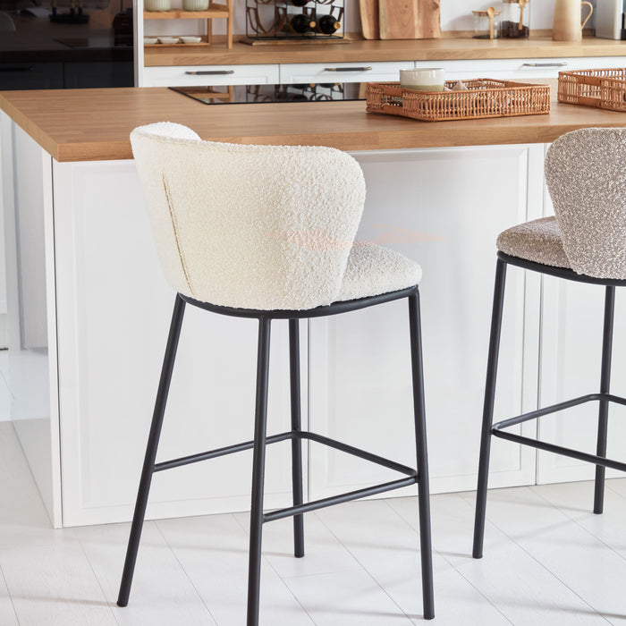 Kave Home Ciselia Barkruk - Wit