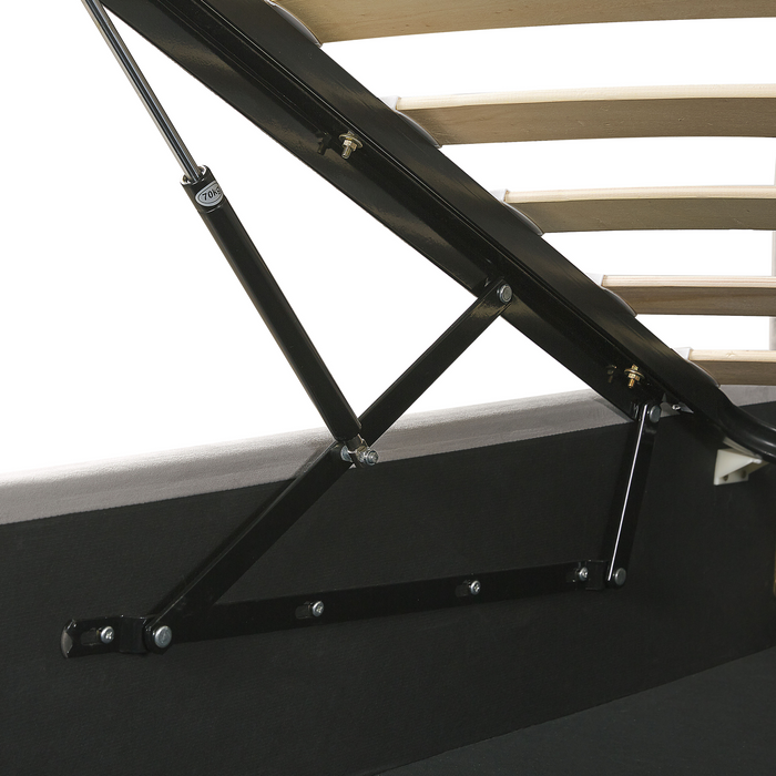 Beliani-SEZANNE -Bed met opbergruimte-Lichtgrijs-160 x 200 cm-Fluweel