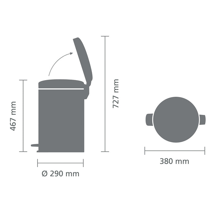 Brabantia NewIcon Pedaalemmer 20 L - Soft Beige