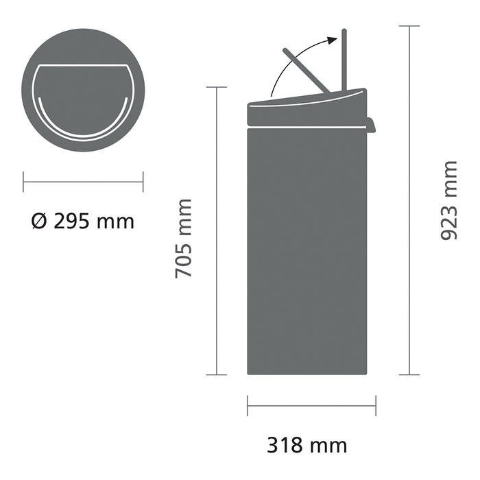 Brabantia Touch Bin afvalemmer 30 Liter - Soft Beige