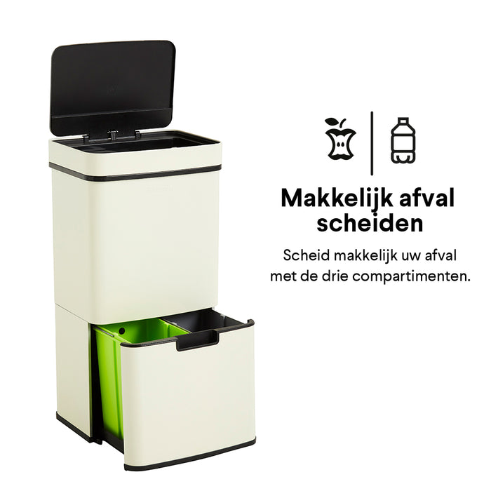 Homra Nexo Afvalemmer 72 Liter (48+12+12 Liter) - Wit/crème