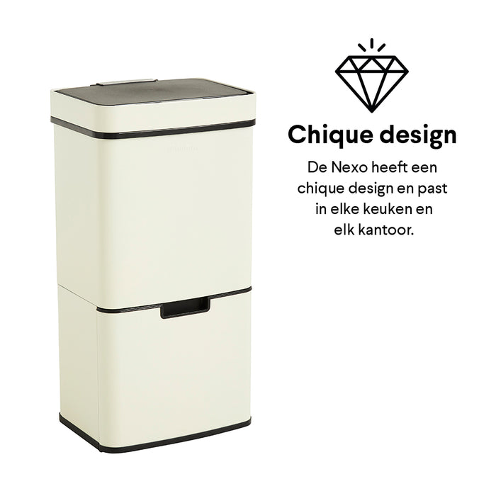 Homra Nexo Afvalemmer 72 Liter (48+12+12 Liter) - Wit/crème