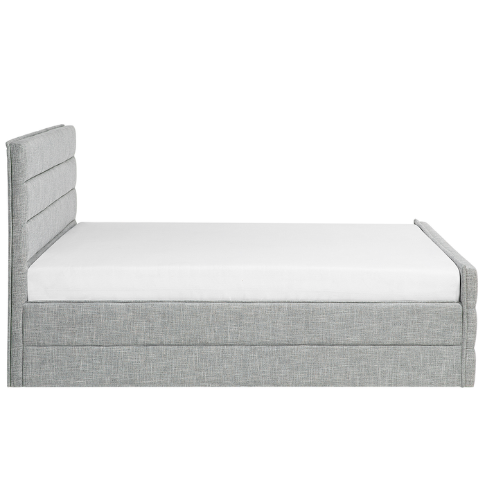 Beliani-VALBONNE -Tweepersoonsbed-Lichtgrijs-180 x 200 cm-Polyester