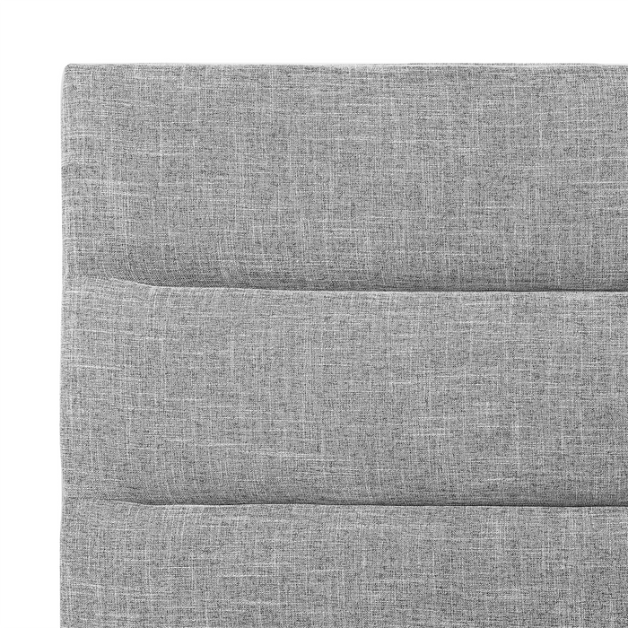 Beliani-VALBONNE -Tweepersoonsbed-Lichtgrijs-180 x 200 cm-Polyester