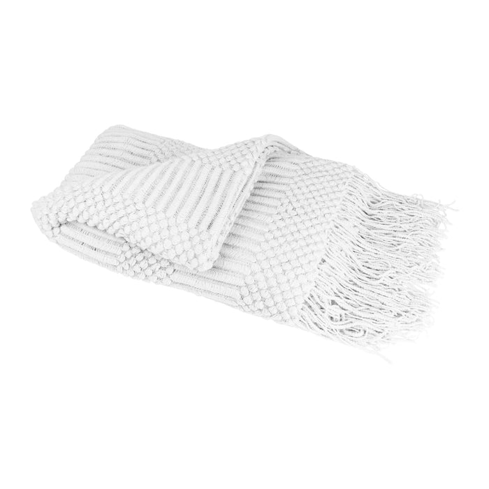 QUVIO Plaid  - 220 x 127 cm - Polyester - Grijs