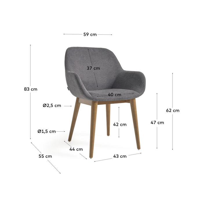 Kave Home Konna Eetkamerstoel - Donkergrijs