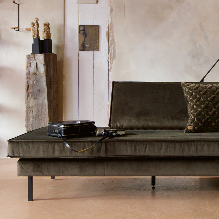 WOOOD Rodeo Daybed Rechts - Velvet -  Donkergroen