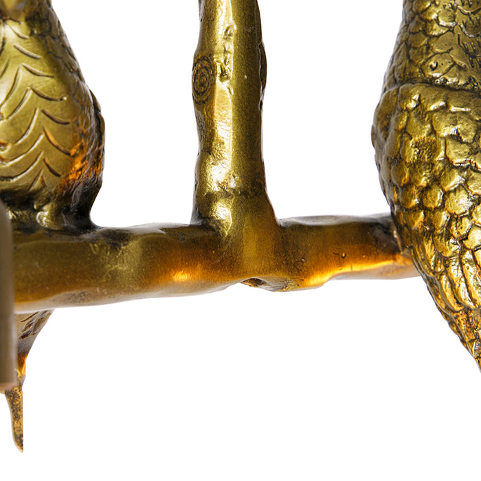 QAZQA Vintage plafondlamp messing 2-lichts - Animal Papegoje