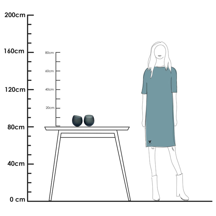 Vase The World Moho Waxinelichthouder - H 13 x  Ø 12,5 cm - Set van 2 - Satin Grey