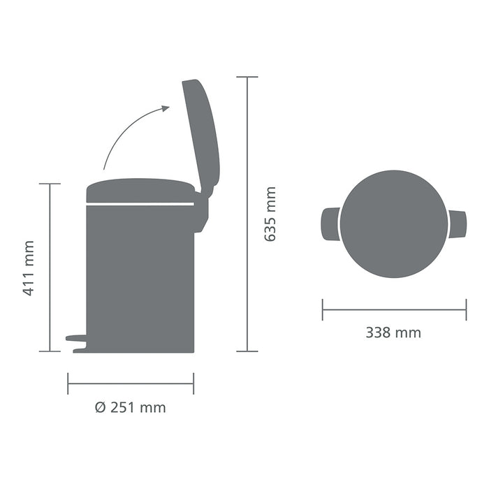 Brabantia NewIcon Pedaalemmer 12 L - Dreamy Blue