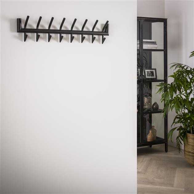 Hoyz - Kapstok Industrieel met 16 haken - Grijs - Wandkapstok 78cm