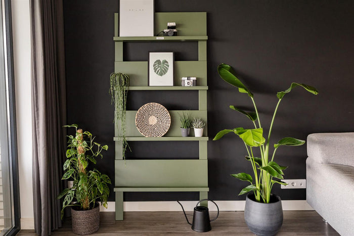 MaximaVida wandrek Jamie olijfgroen boekenrek - 180 x 80 cm