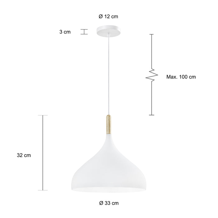QUVIO Hanglamp rond wit - QUV5129L-WHITE