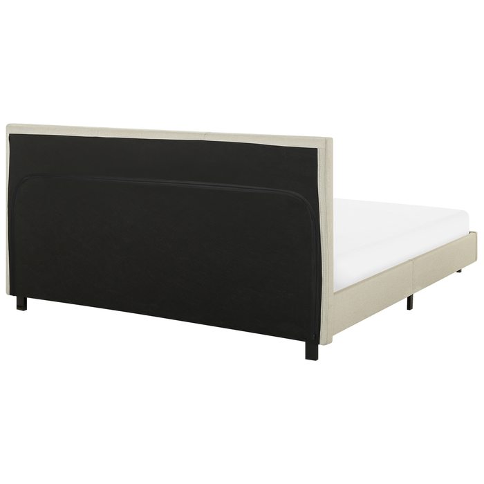 Beliani - ALBI - Tweepersoonsbed - Zwart - 160 x 200 cm - Polyester