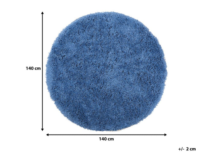 Beliani - CIDE - Shaggy vloerkleed - Blauw - 140 cm - Polyester