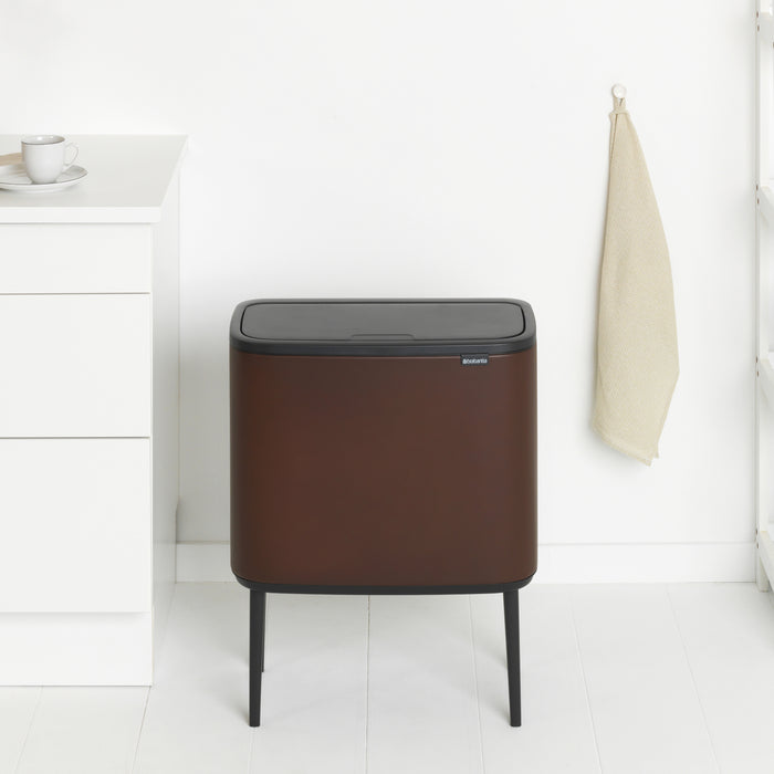 Brabantia Bo Touch Bin Afvalemmer 11 + 23 L - Mineral Cosy Brown