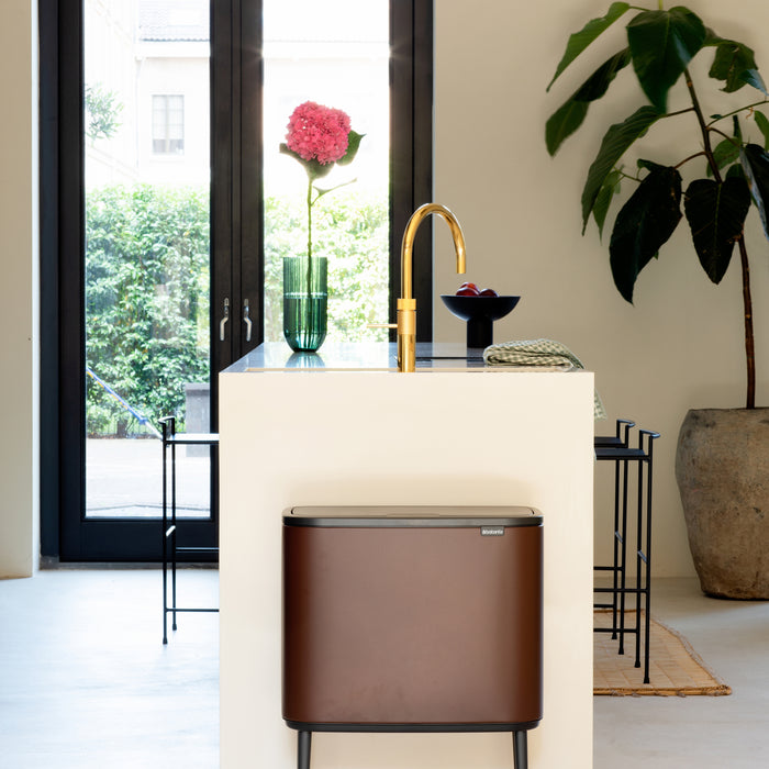 Brabantia Bo Touch Bin Afvalemmer 11 + 23 L - Mineral Cosy Brown