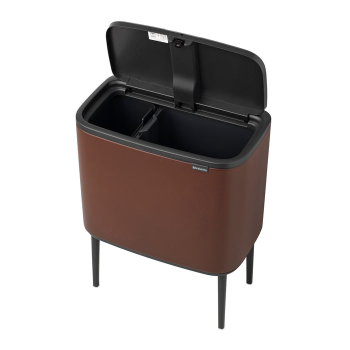 Brabantia Bo Touch Bin Afvalemmer 11 + 23 L - Mineral Cosy Brown