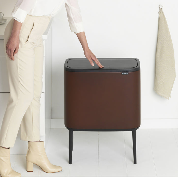 Brabantia Bo Touch Bin Afvalemmer 11 + 23 L - Mineral Cosy Brown