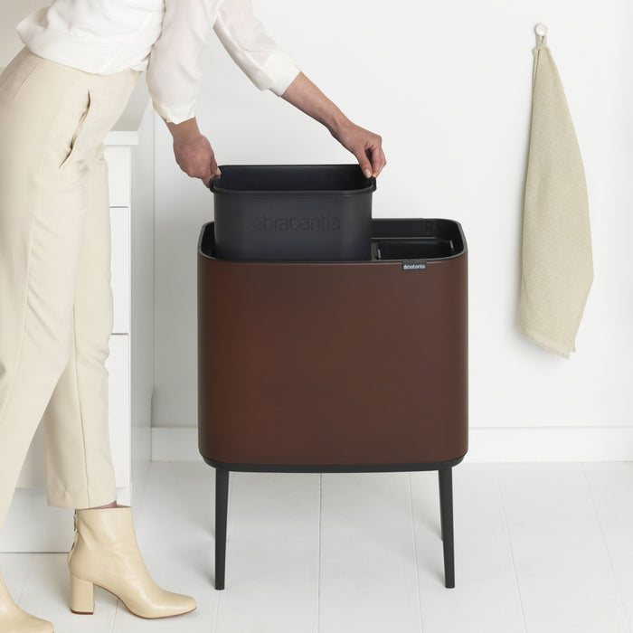 Brabantia Bo Touch Bin Afvalemmer 11 + 23 L - Mineral Cosy Brown