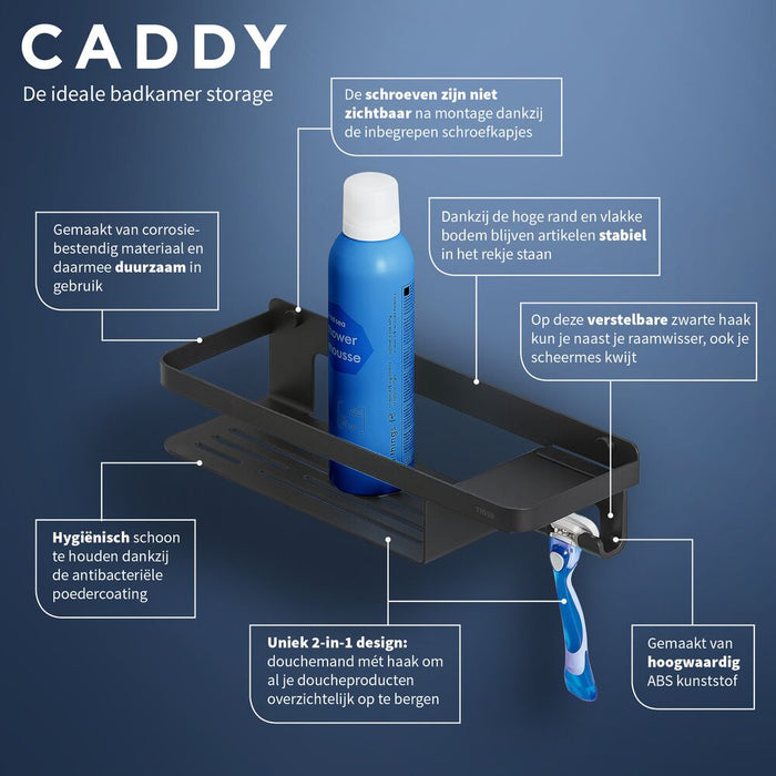 Tiger Caddy Douchemand met Haak - Zwart