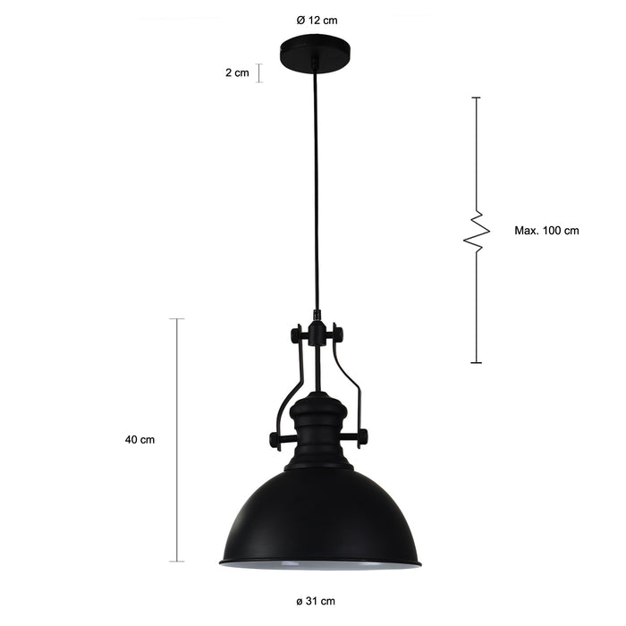 QUVIO Hanglamp rond zwart - QUV5077L-BLACK