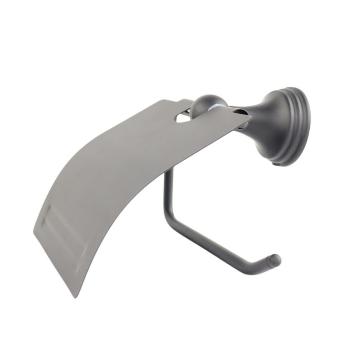 Orange85 Wc rolhouder Toiletrolhouder met Klep Zwart 13x4x6 cm Zink