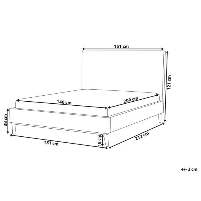 Beliani BAYONNE Bed Roze 140x200