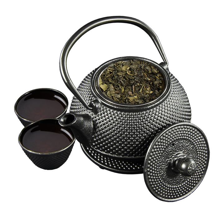 SakuraTea - Theepot Set - 4-delig - Gietijzer - Zwart - 0.8L - 2