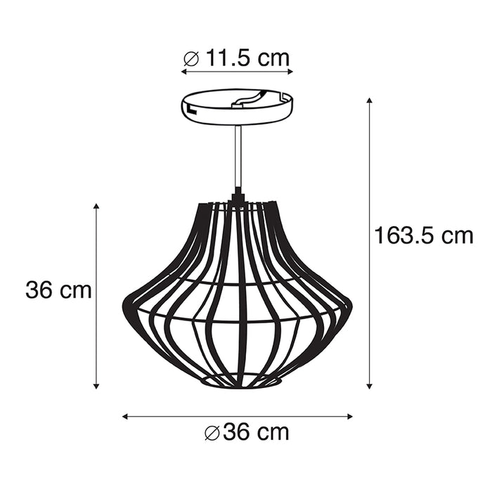 QAZQA Hanglamp canna - Naturel - Oosters - D 36cm